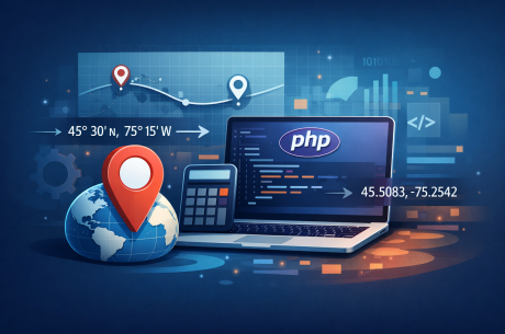 PHP: Convert coordinates from degrees to decimal format