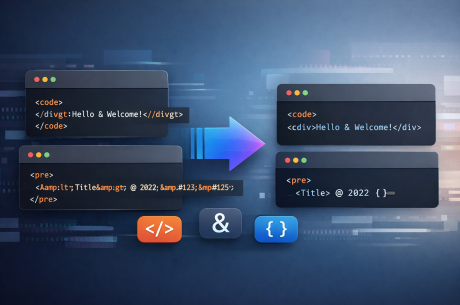 Convert HTML Special Chars Entities Inside Code and Pre Tags