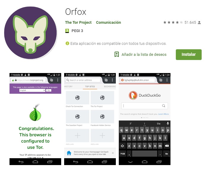Orfox navegador seguro