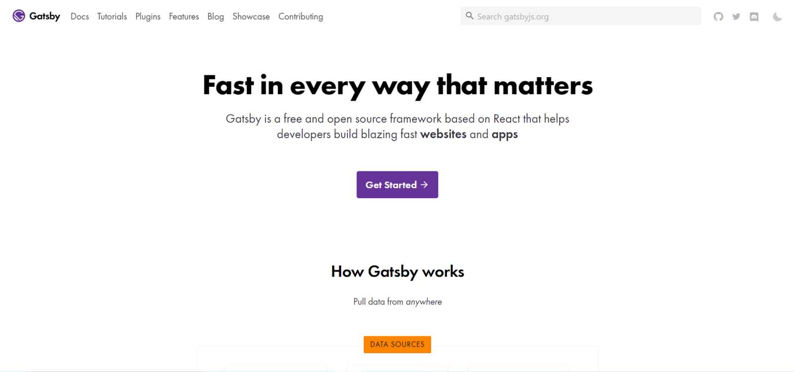 GatsbyJS landing page