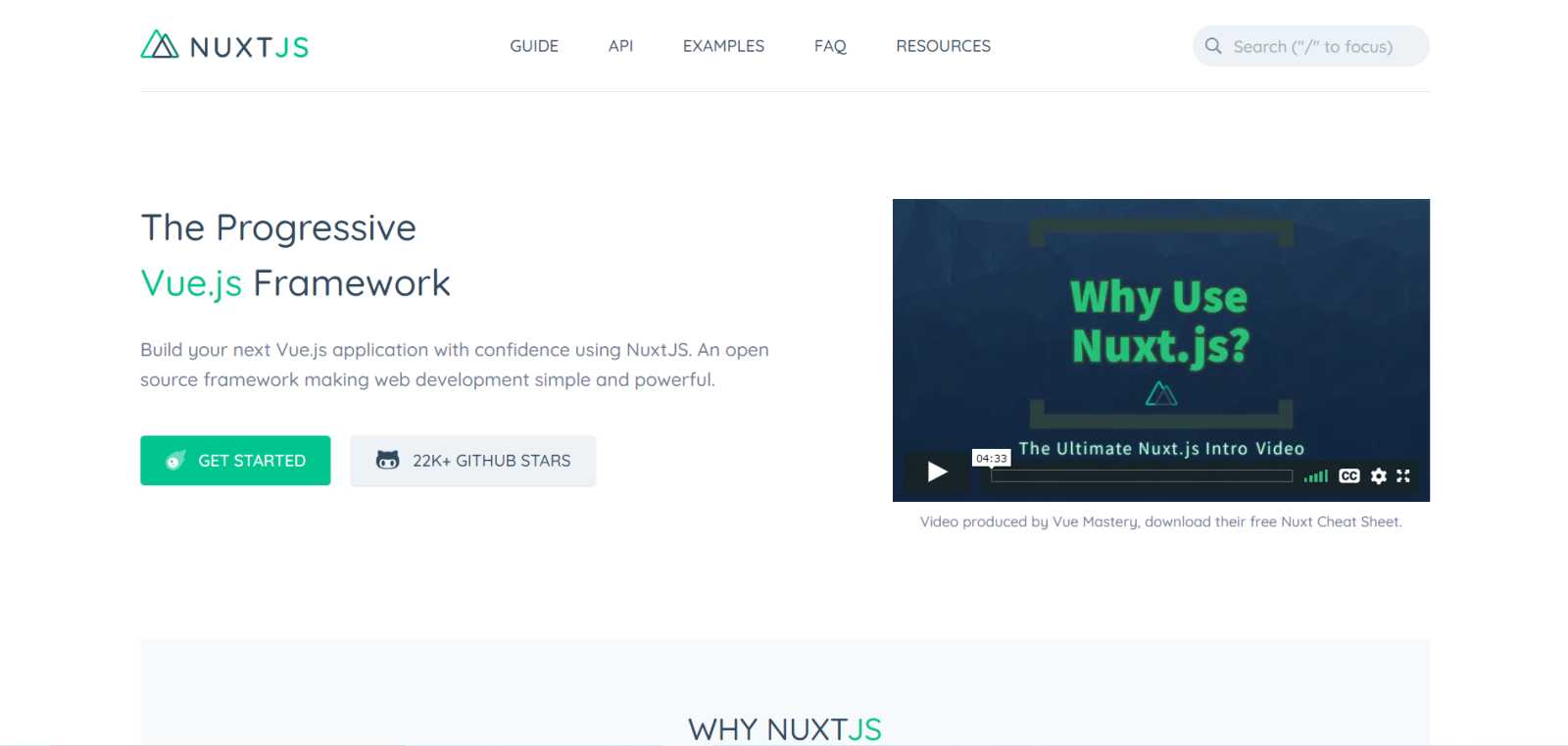 Nuxt.js landing page