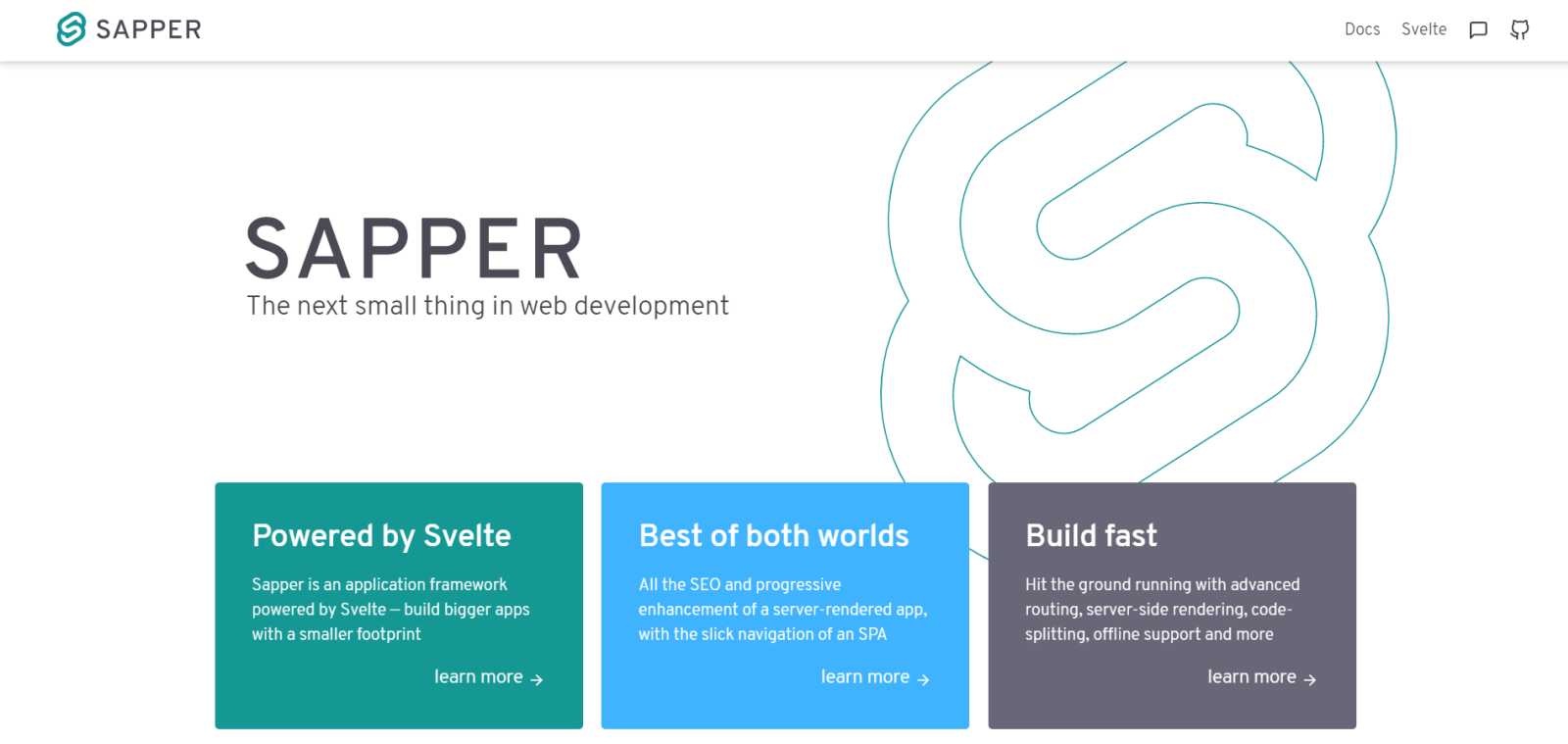 Sapper landing page