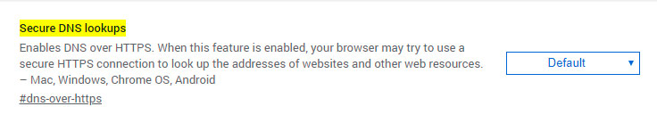  DoH in the Chrome browser