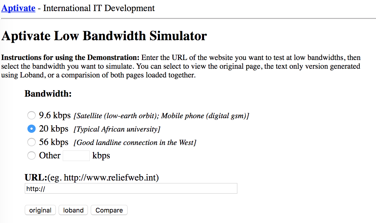 simulator of what it was like to surf the Internet in 1995