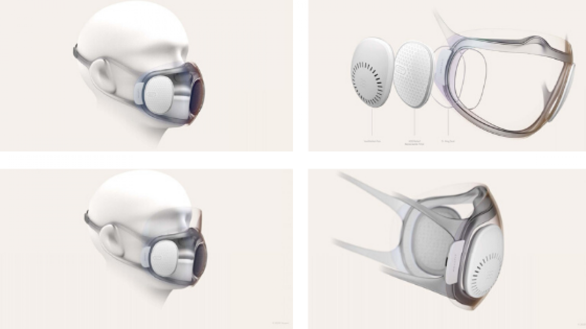 The prototype of these N95 masks is transparent, with respirators that allow filtered air to pass through and a self-disinfecting ultraviolet light system.