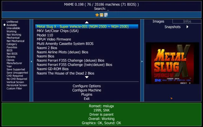 mame arcade retro emulator machine snap capture