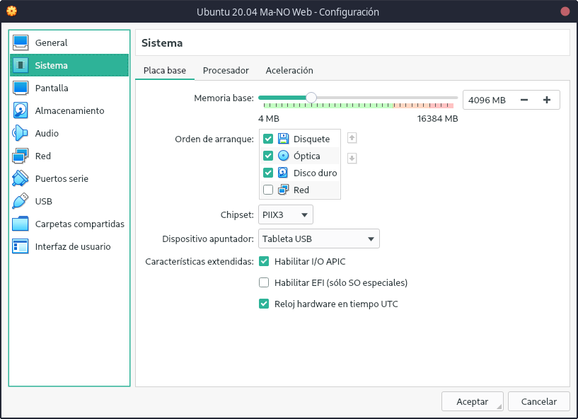 Configurar Maquina Virtual