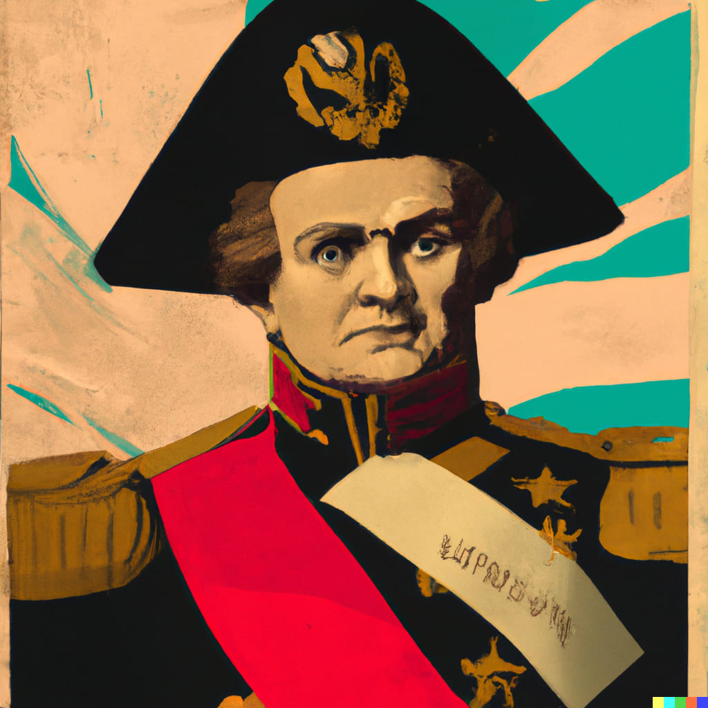 napoleon in a soviet poster AI design