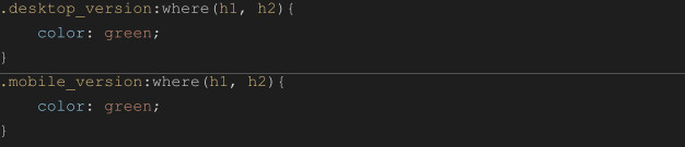 selectores CSS ejemplo 4 ejemplo :where() 4