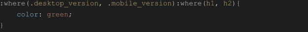 selectores CSS ejemplo 5 ejemplo :where() 5