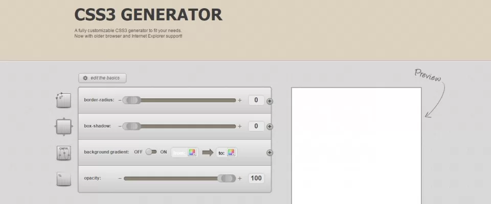 Lista di generatori CSS3 online