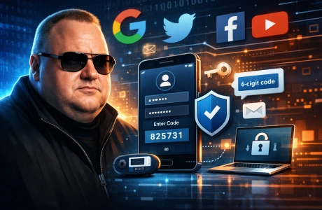 Kim Dotcom accusa Google, Twitter e gli altri di violare il suo brevetto di verifica in due passi