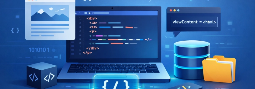 How to Store HTML View File In A Variable 